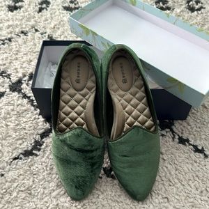 Green Velvet Birdies! Brabd: Birdies, Style Name: The Heron, Color: Olive